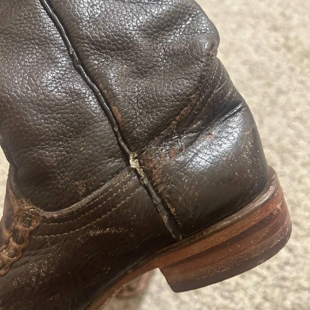 White Diamonds Leather Cowboy Western Boots Kids Size 12 Boys Outdoor Brown Fall